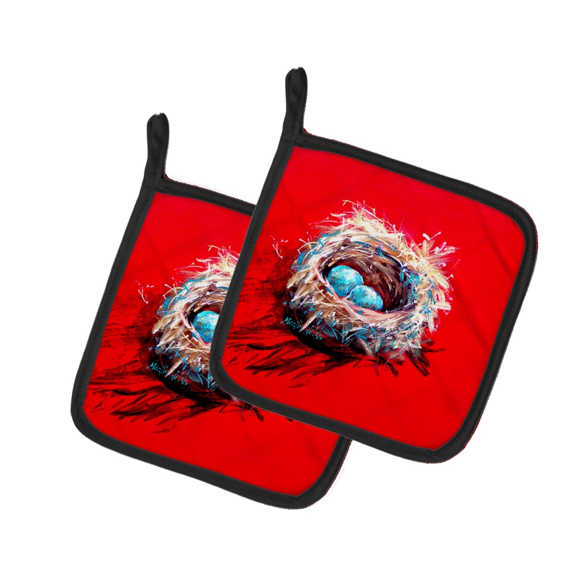 Picture of Carolines Treasures MW2054PTHD 7.5 x 7.5 in. Egg-Stra Special Bird Nest Pot Holders - Set of 2