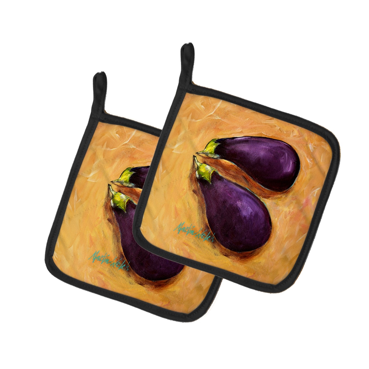 Picture of Carolines Treasures MW2055PTHD 7.5 x 7.5 in. EP II Eggplant Pot Holders - Set of 2