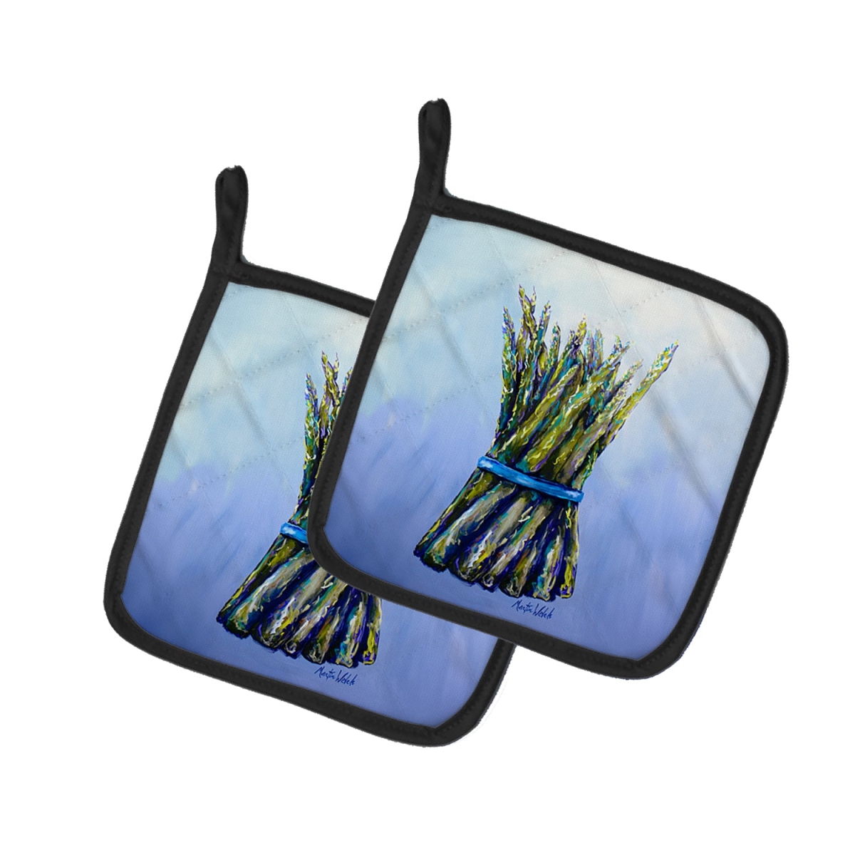 Picture of Carolines Treasures MW2066PTHD 7.5 x 7.5 in. Fresh Bunch Asparagus Pot Holders - Set of 2