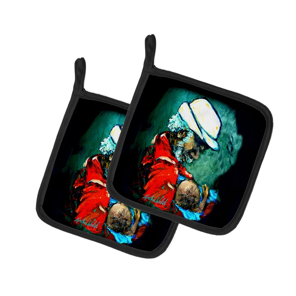 Picture of Carolines Treasures MW2073PTHD 7.5 x 7.5 in. Grand Pappy & Baby Pot Holders - Set of 2