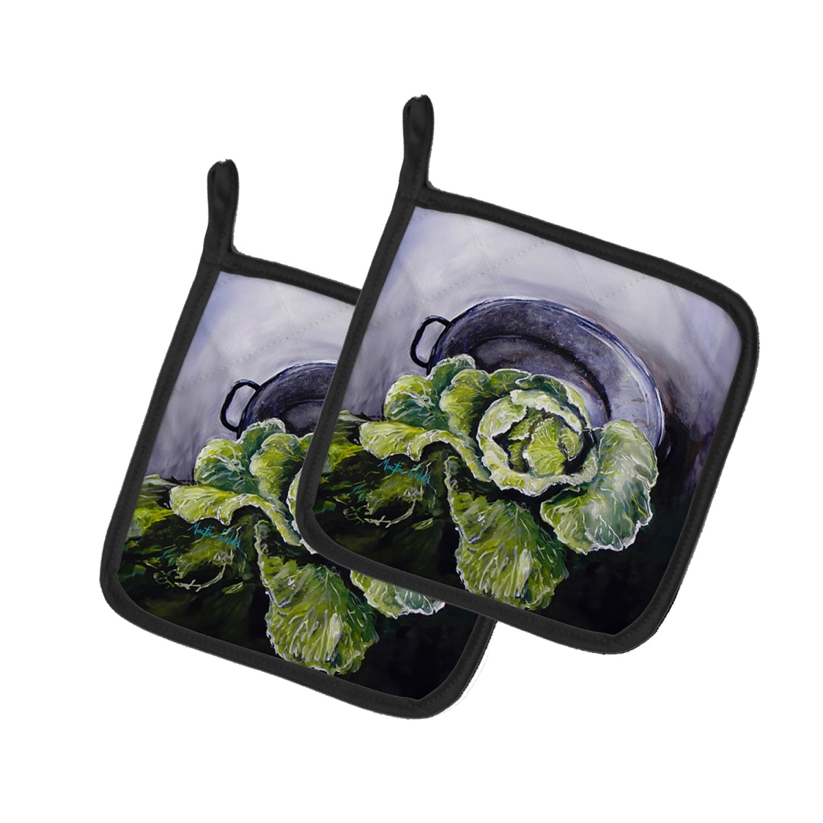 Picture of Carolines Treasures MW2079PTHD 7.5 x 7.5 in. Home Grown in Plaquemines Parish Cabbage Pot Holders - Set of 2