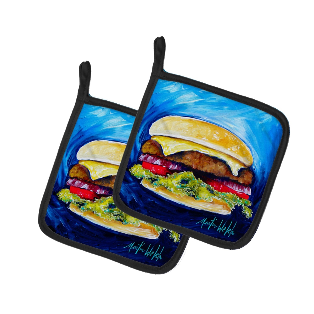 Picture of Carolines Treasures MW2080PTHD 7.5 x 7.5 in. I Want Mine Dressed Hamburger Pot Holders - Set of 2