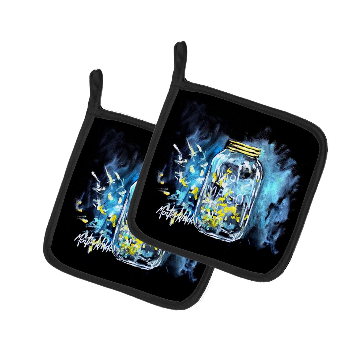 MW2087PTHD 7.5 x 7.5 in. Lightning Bugs Pot Holders - Set of 2