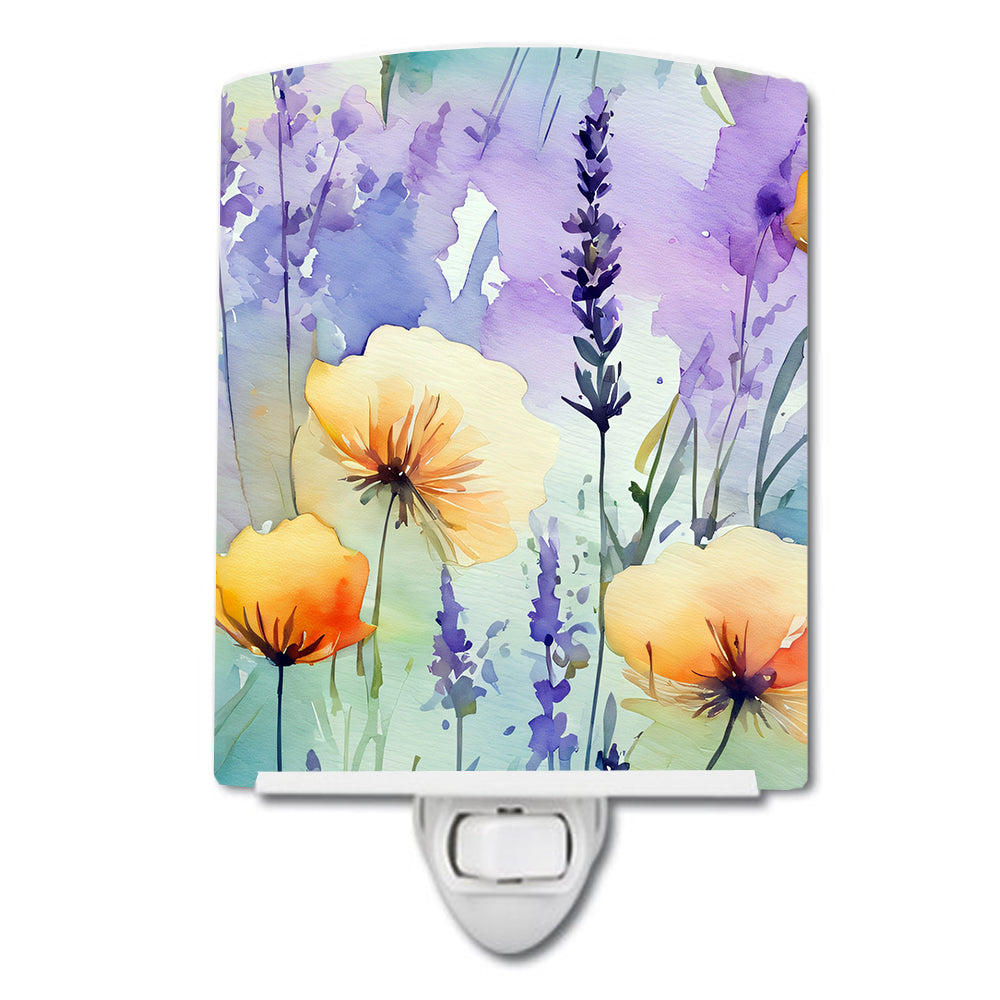 DAC1581CNL 6 x 4 in. Lavender in Watercolor Ceramic Night Light
