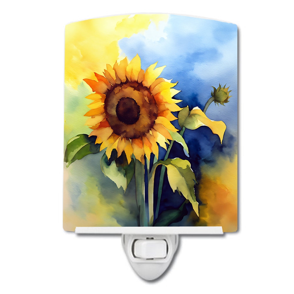 DAC1613CNL 6 x 4 in. Sunflowers in Watercolor Ceramic Night Light