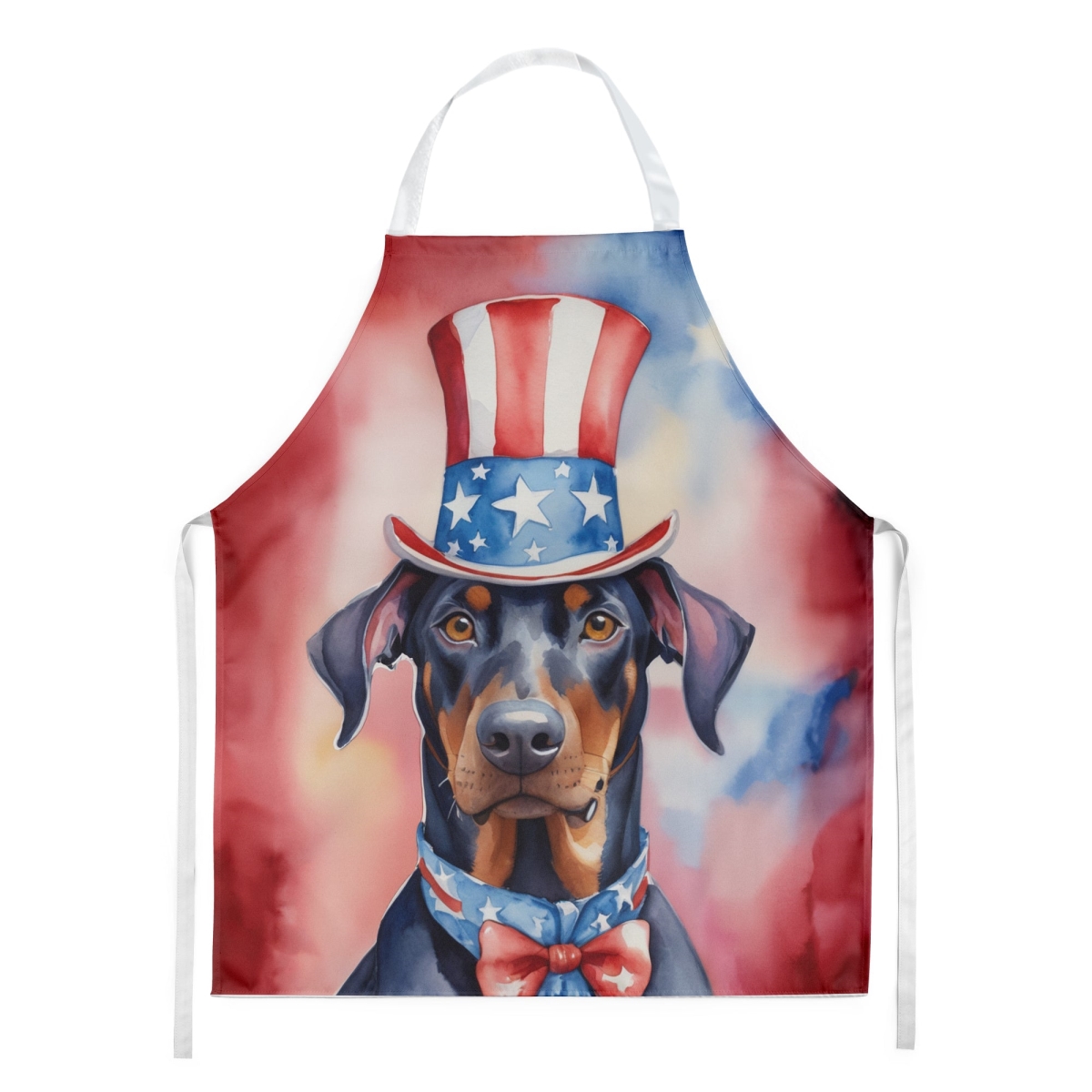 Picture of Carolines Treasures DAC5702APRON 30 x 27 in. Doberman Pinscher Patriotic American Apron