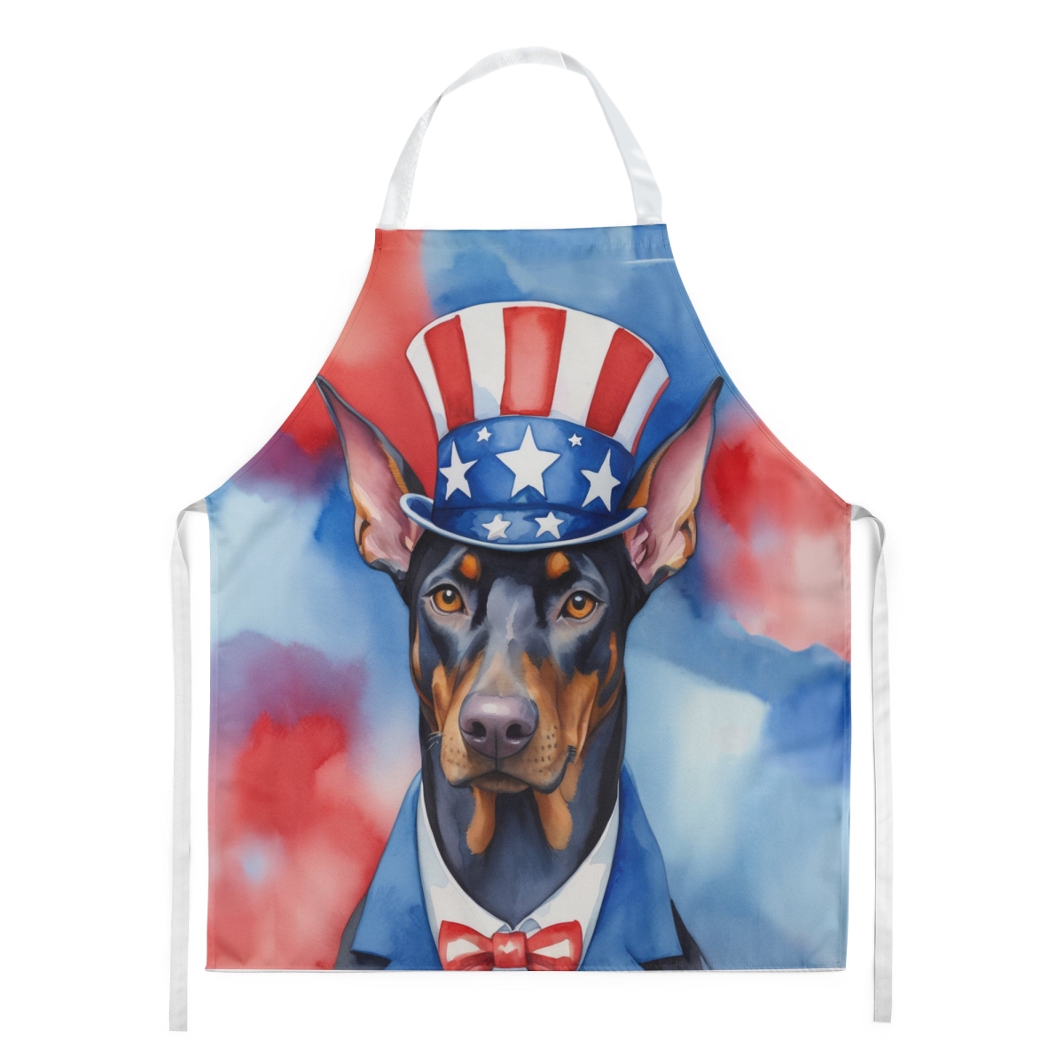 Picture of Carolines Treasures DAC5703APRON 30 x 27 in. Doberman Pinscher Patriotic American Apron