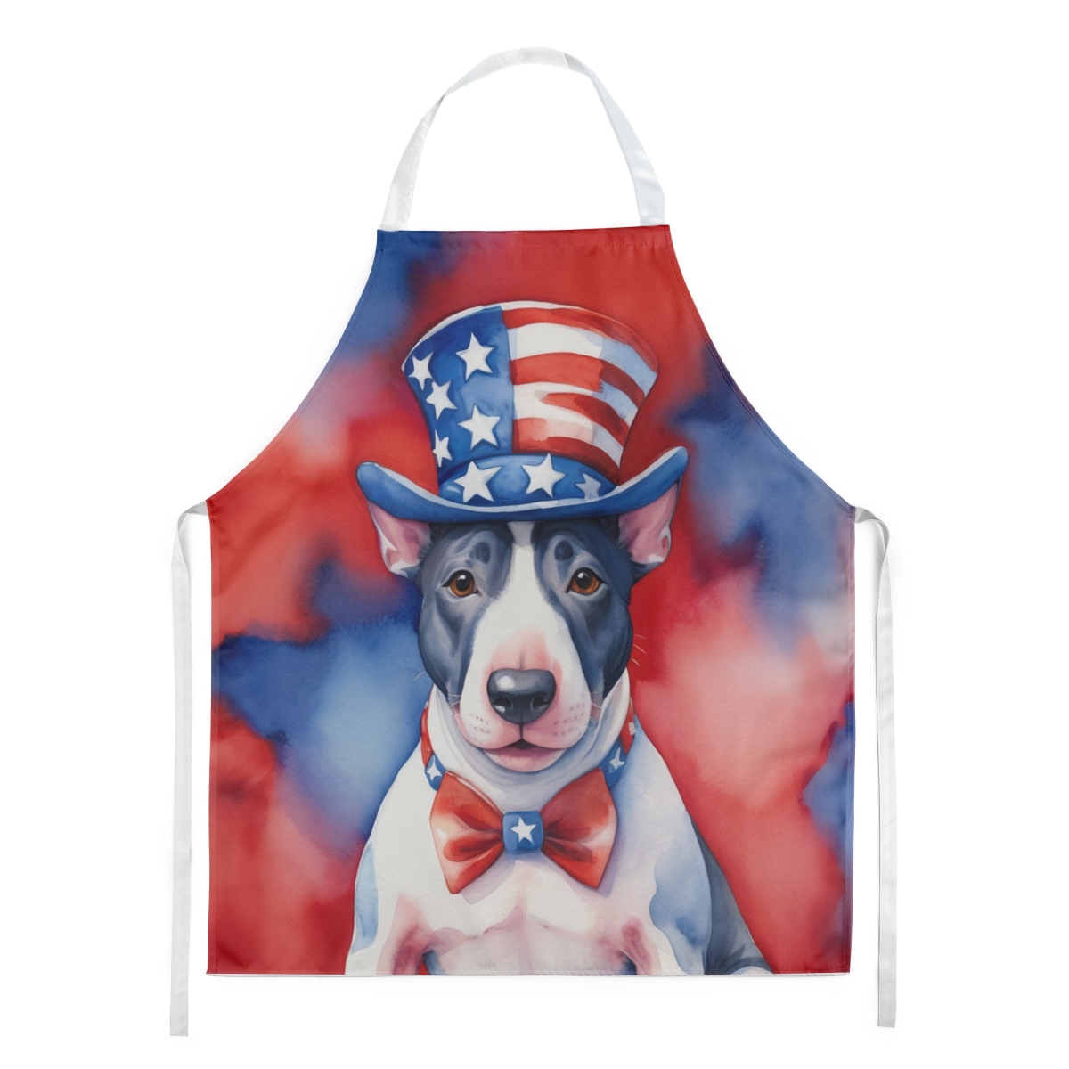 Picture of Carolines Treasures DAC5705APRON 30 x 27 in. English Bull Terrier Patriotic American Apron