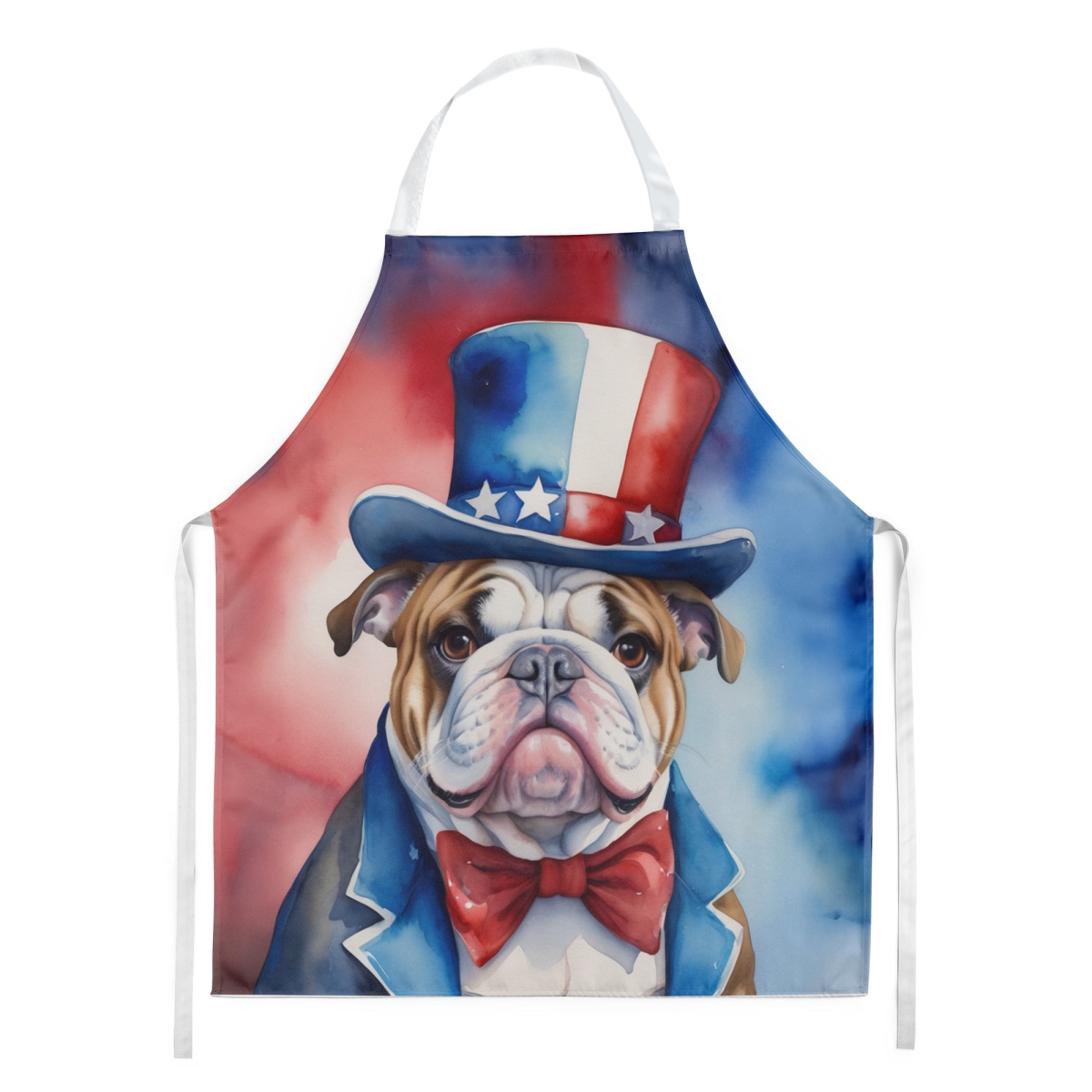Picture of Carolines Treasures DAC5706APRON 30 x 27 in. English Bulldog Patriotic American Apron