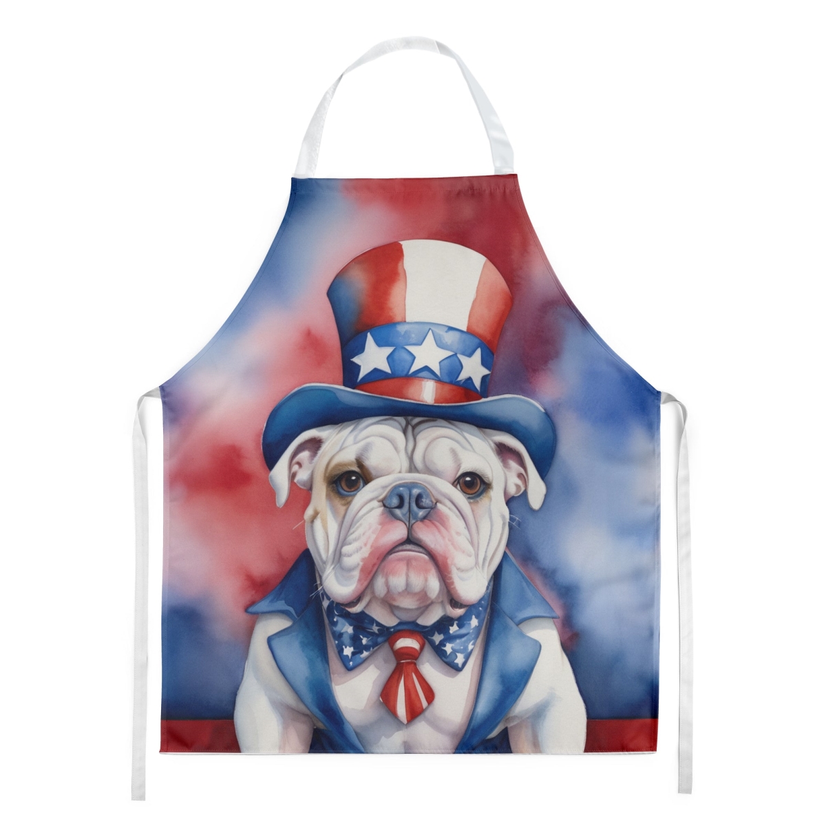 Picture of Carolines Treasures DAC5707APRON 30 x 27 in. English Bulldog Patriotic American Apron