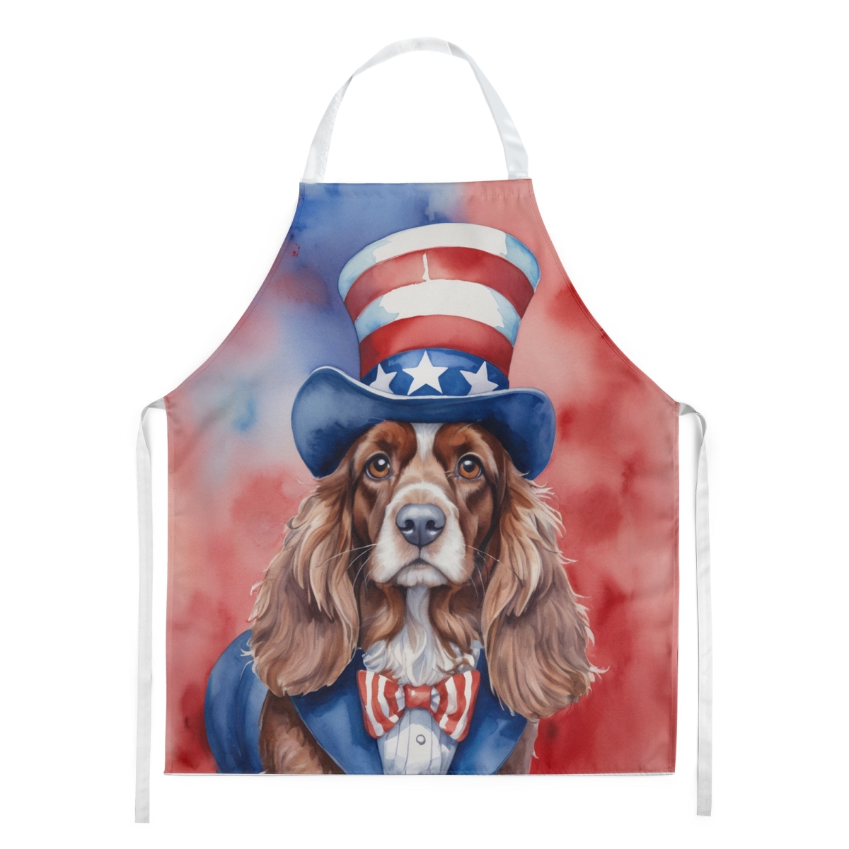 Picture of Carolines Treasures DAC5708APRON 30 x 27 in. English Cocker Spaniel Patriotic American Apron