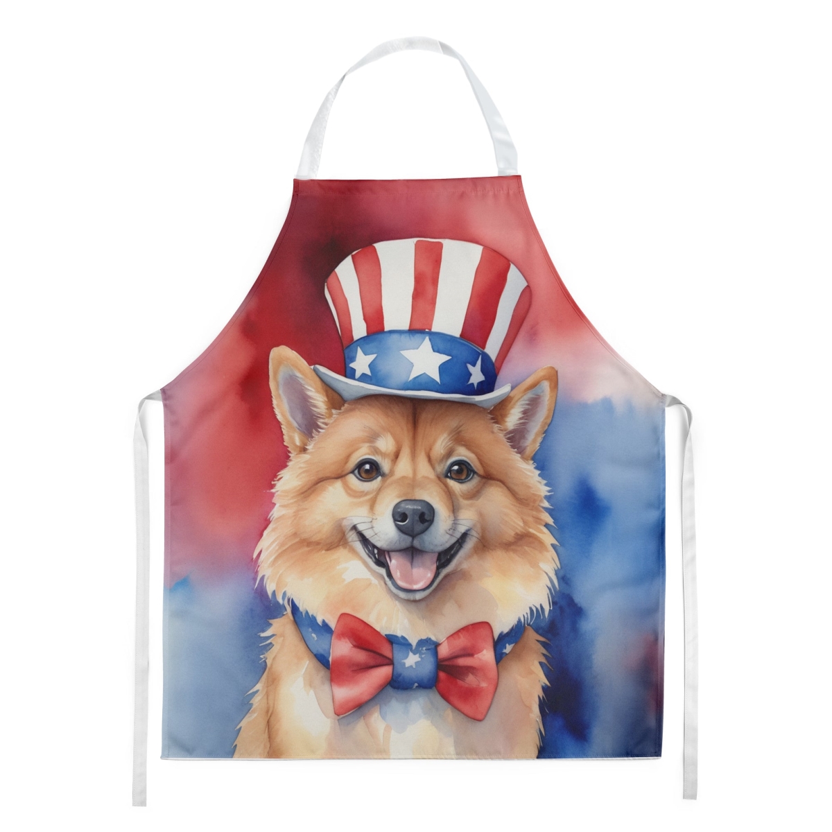 Picture of Carolines Treasures DAC5713APRON 30 x 27 in. Finnish Spitz Patriotic American Apron
