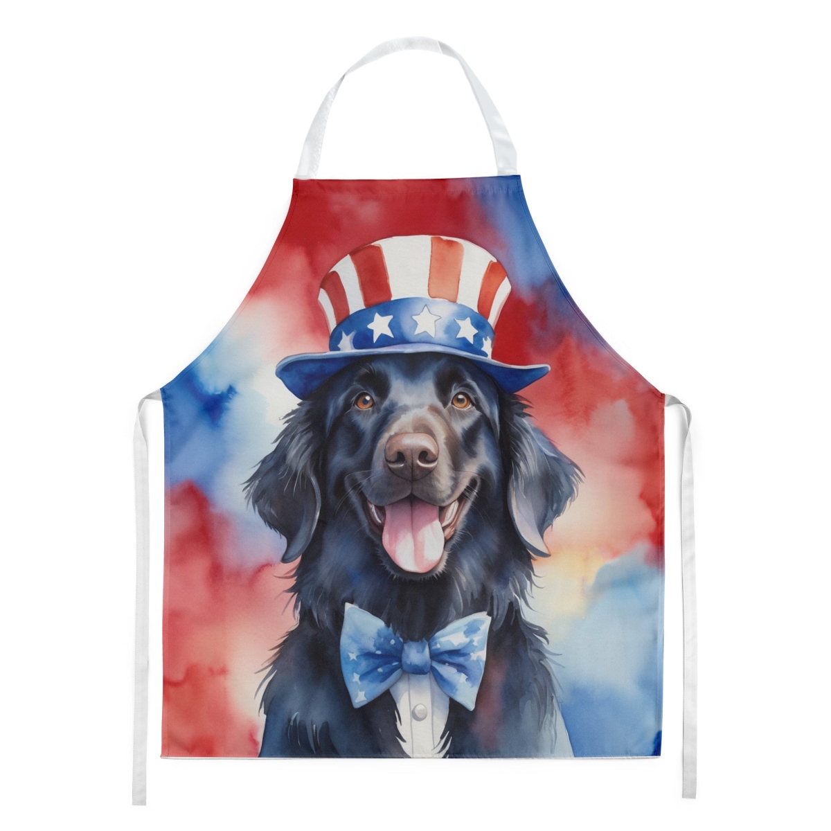 Picture of Carolines Treasures DAC5714APRON 30 x 27 in. Flat-Coated Retriever Patriotic American Apron