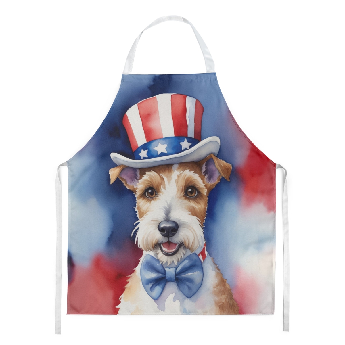 Picture of Carolines Treasures DAC5715APRON 30 x 27 in. Fox Terrier Patriotic American Apron