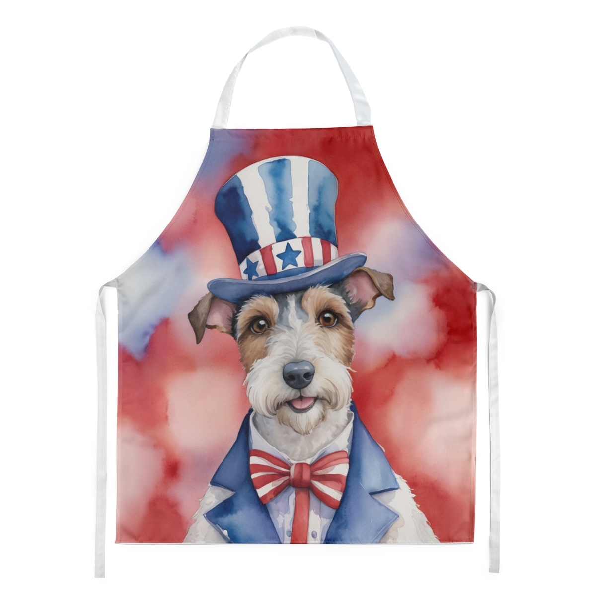 Picture of Carolines Treasures DAC5716APRON 30 x 27 in. Fox Terrier Patriotic American Apron