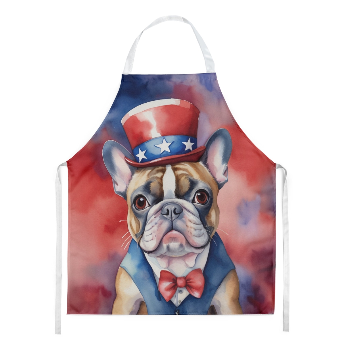 Picture of Carolines Treasures DAC5717APRON 30 x 27 in. French Bulldog Patriotic American Apron