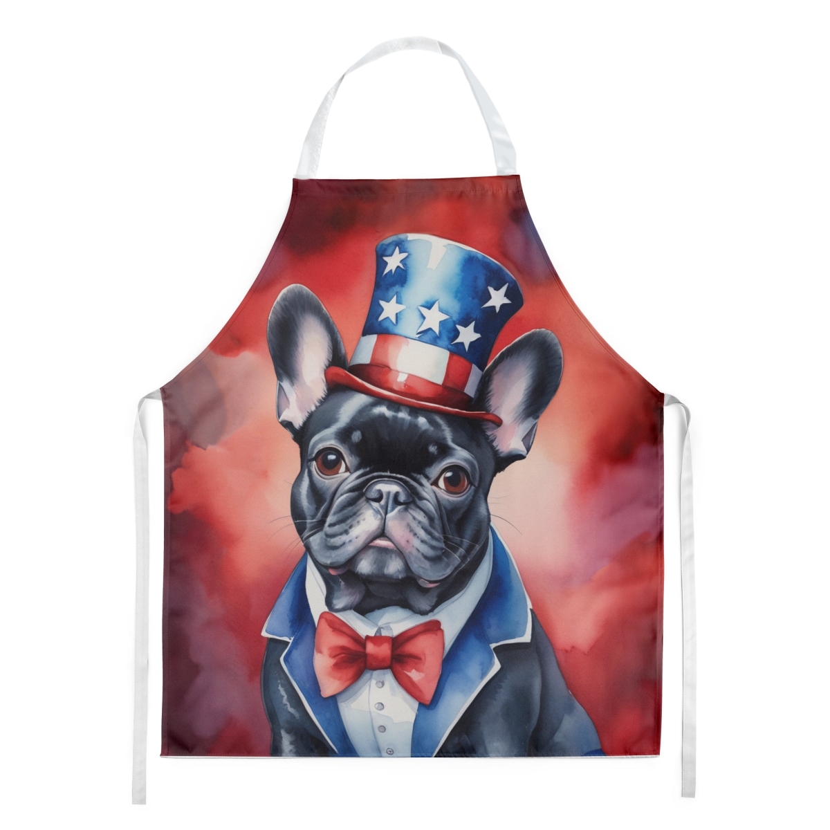 Picture of Carolines Treasures DAC5718APRON 30 x 27 in. French Bulldog Patriotic American Apron
