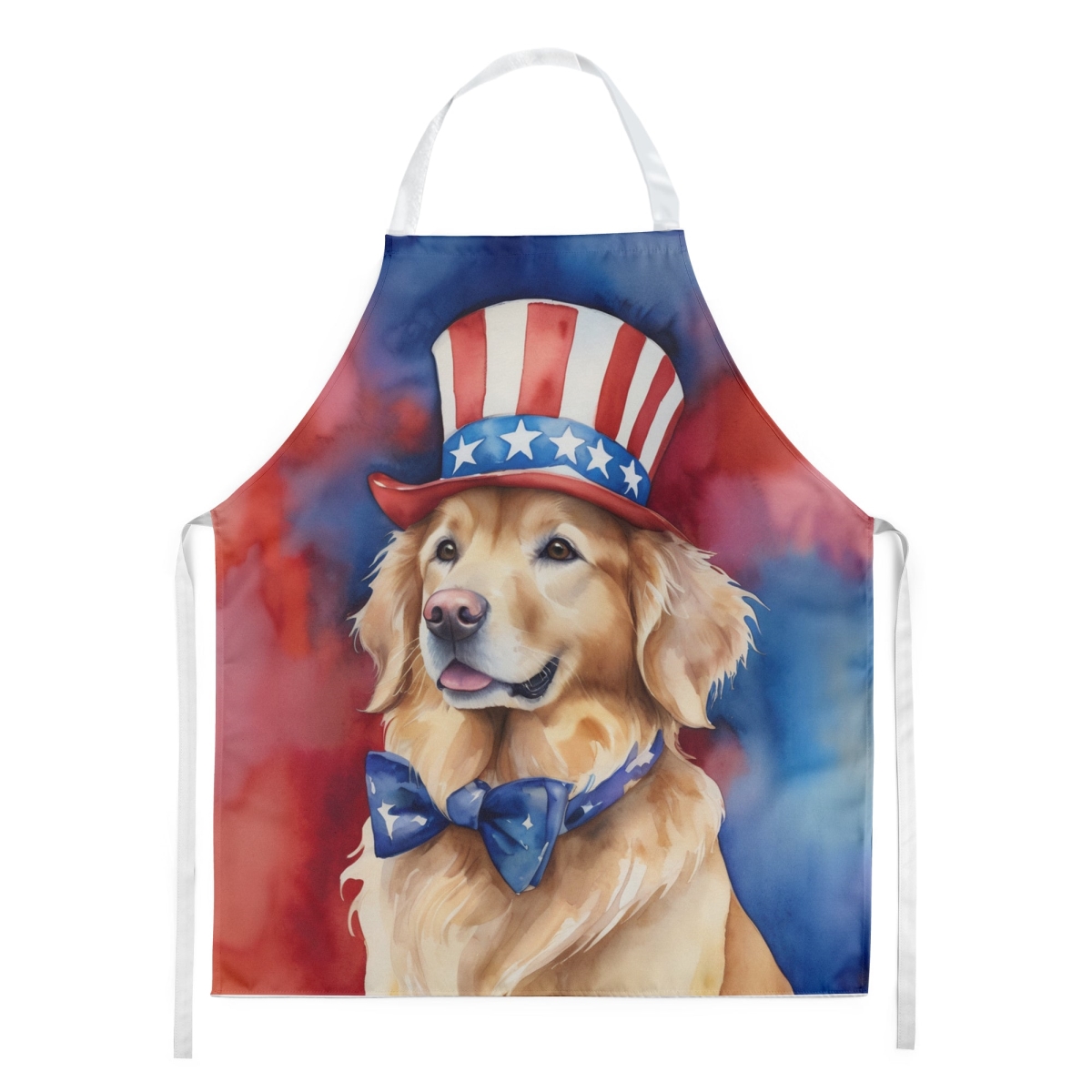 Picture of Carolines Treasures DAC5724APRON 30 x 27 in. Golden Retriever Patriotic American Apron