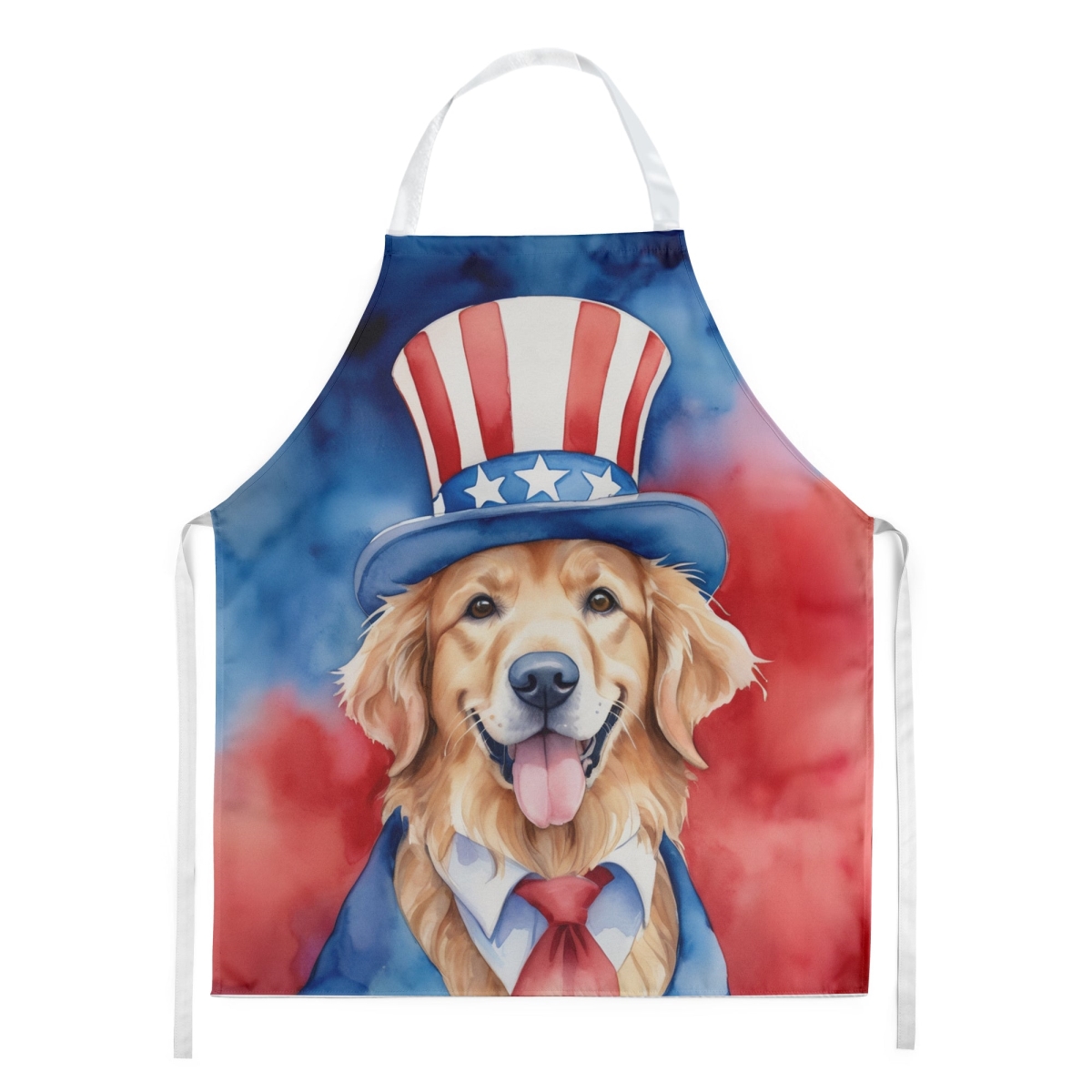 Picture of Carolines Treasures DAC5725APRON 30 x 27 in. Golden Retriever Patriotic American Apron