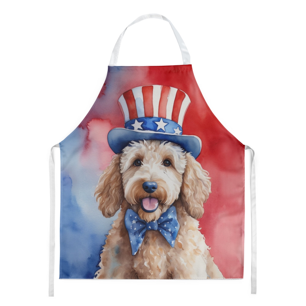 Picture of Carolines Treasures DAC5726APRON 30 x 27 in. Goldendoodle Patriotic American Apron