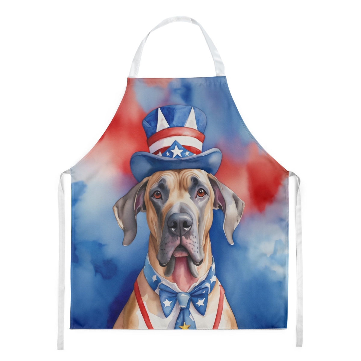 Picture of Carolines Treasures DAC5729APRON 30 x 27 in. Great Dane Patriotic American Apron