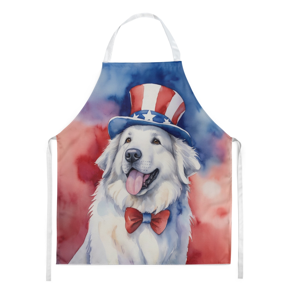 Picture of Carolines Treasures DAC5730APRON 30 x 27 in. Great Pyrenees Patriotic American Apron