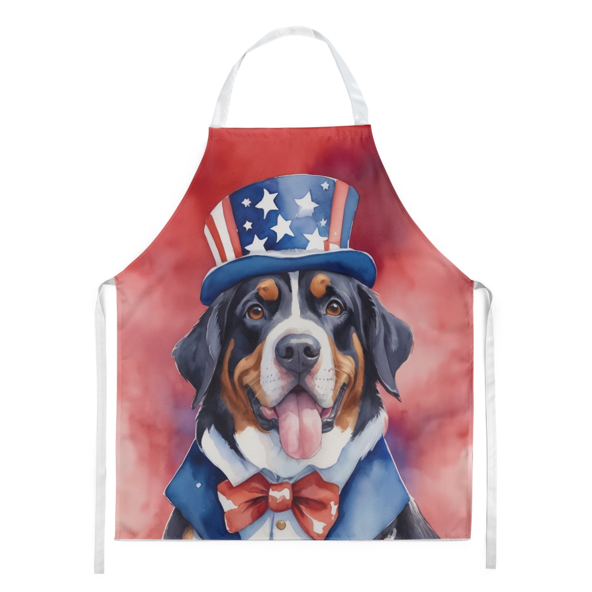 Picture of Carolines Treasures DAC5731APRON 30 x 27 in. Greater Swiss Mountain Dog Patriotic American Apron