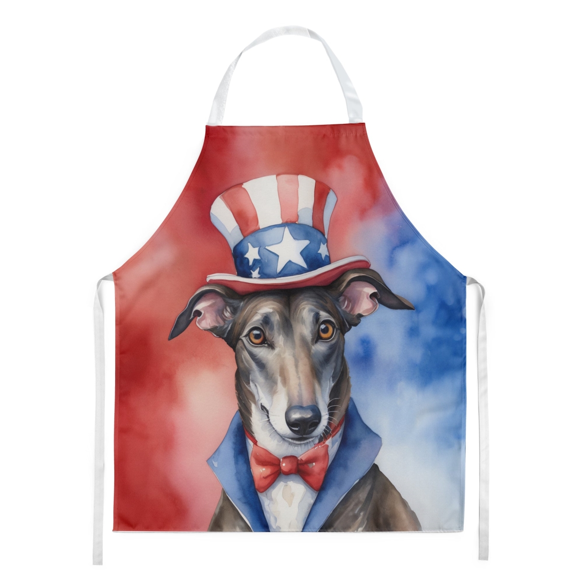 Picture of Carolines Treasures DAC5732APRON 30 x 27 in. Greyhound Patriotic American Apron