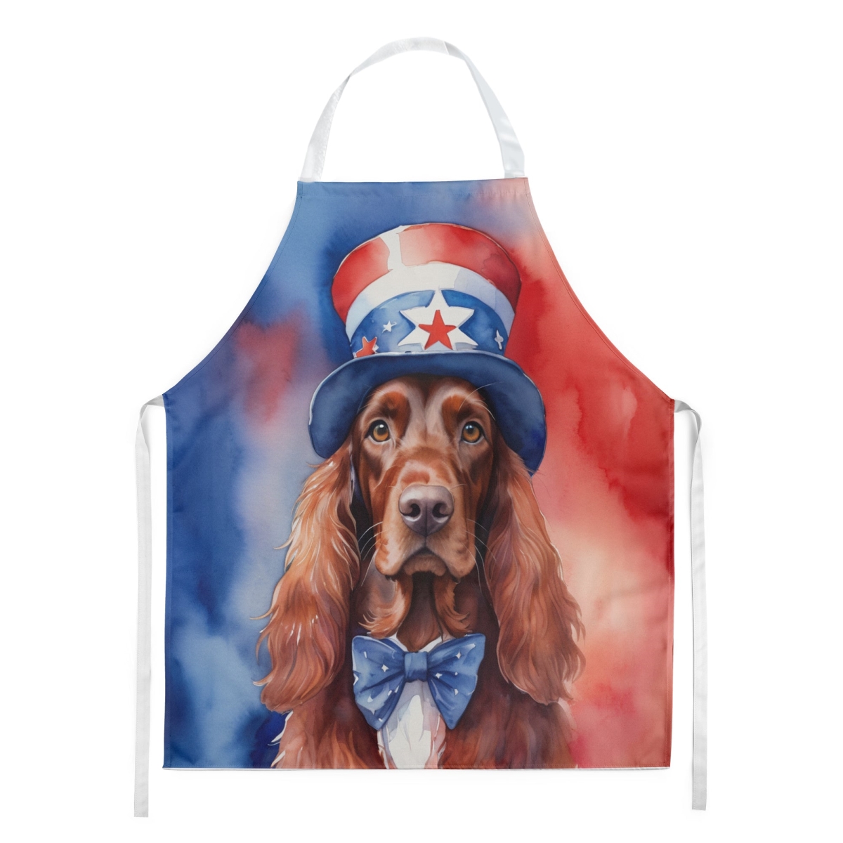 Picture of Carolines Treasures DAC5735APRON 30 x 27 in. Irish Setter Patriotic American Apron
