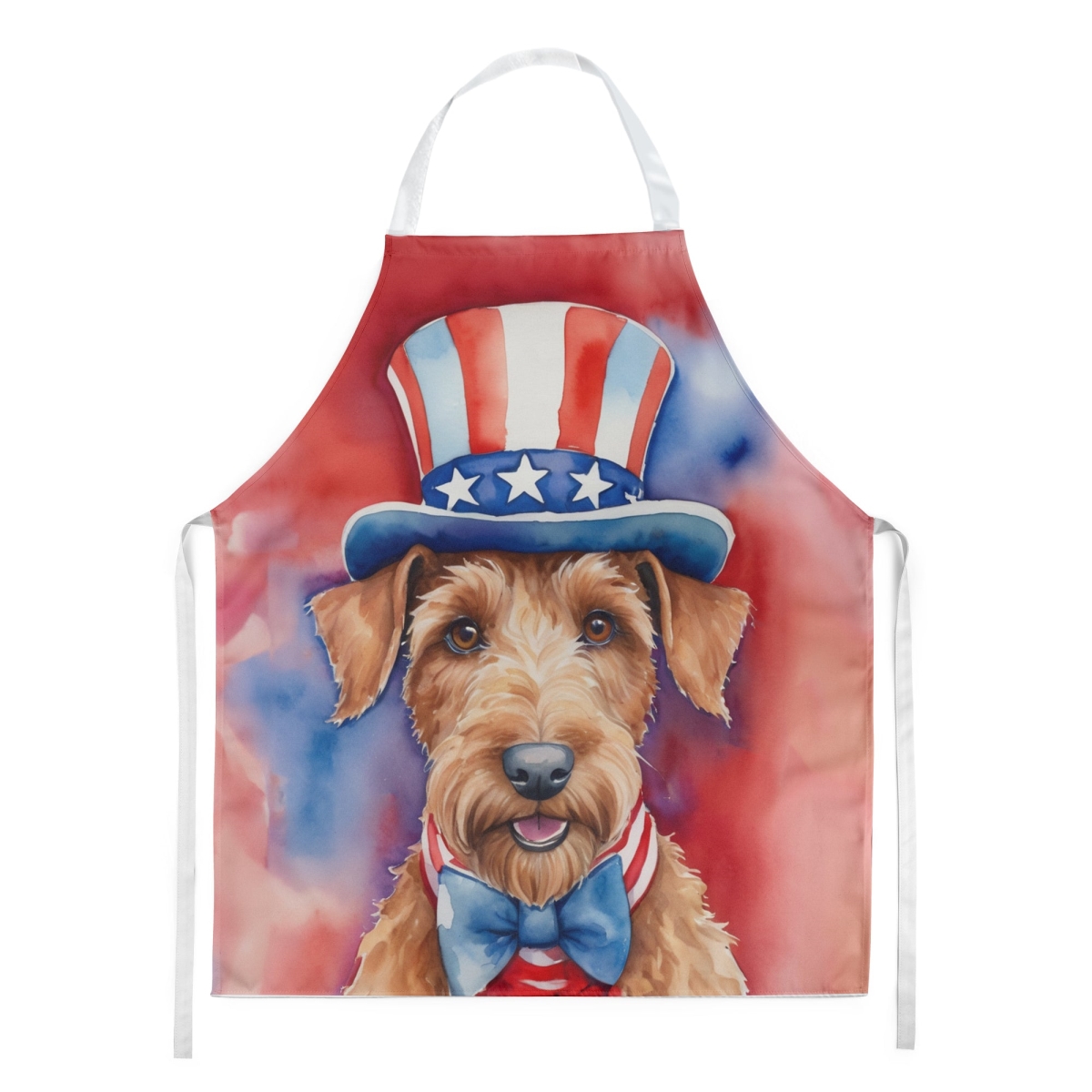 Picture of Carolines Treasures DAC5736APRON 30 x 27 in. Irish Terrier Patriotic American Apron