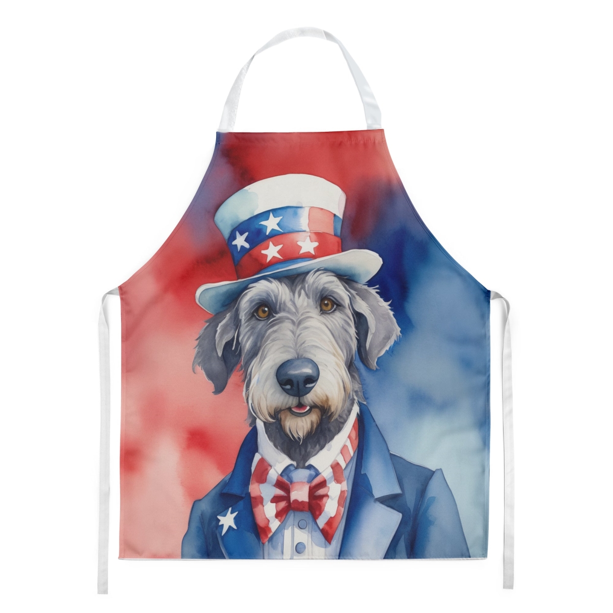 Picture of Carolines Treasures DAC5737APRON 30 x 27 in. Irish Wolfhound Patriotic American Apron