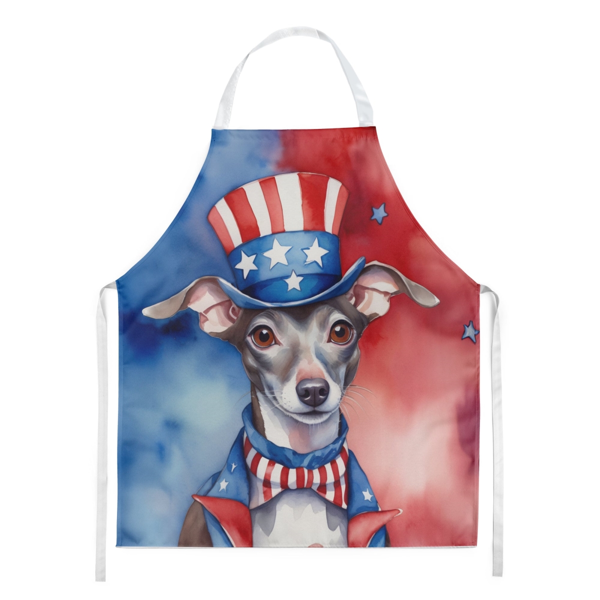 Picture of Carolines Treasures DAC5738APRON 30 x 27 in. Italian Greyhound Patriotic American Apron