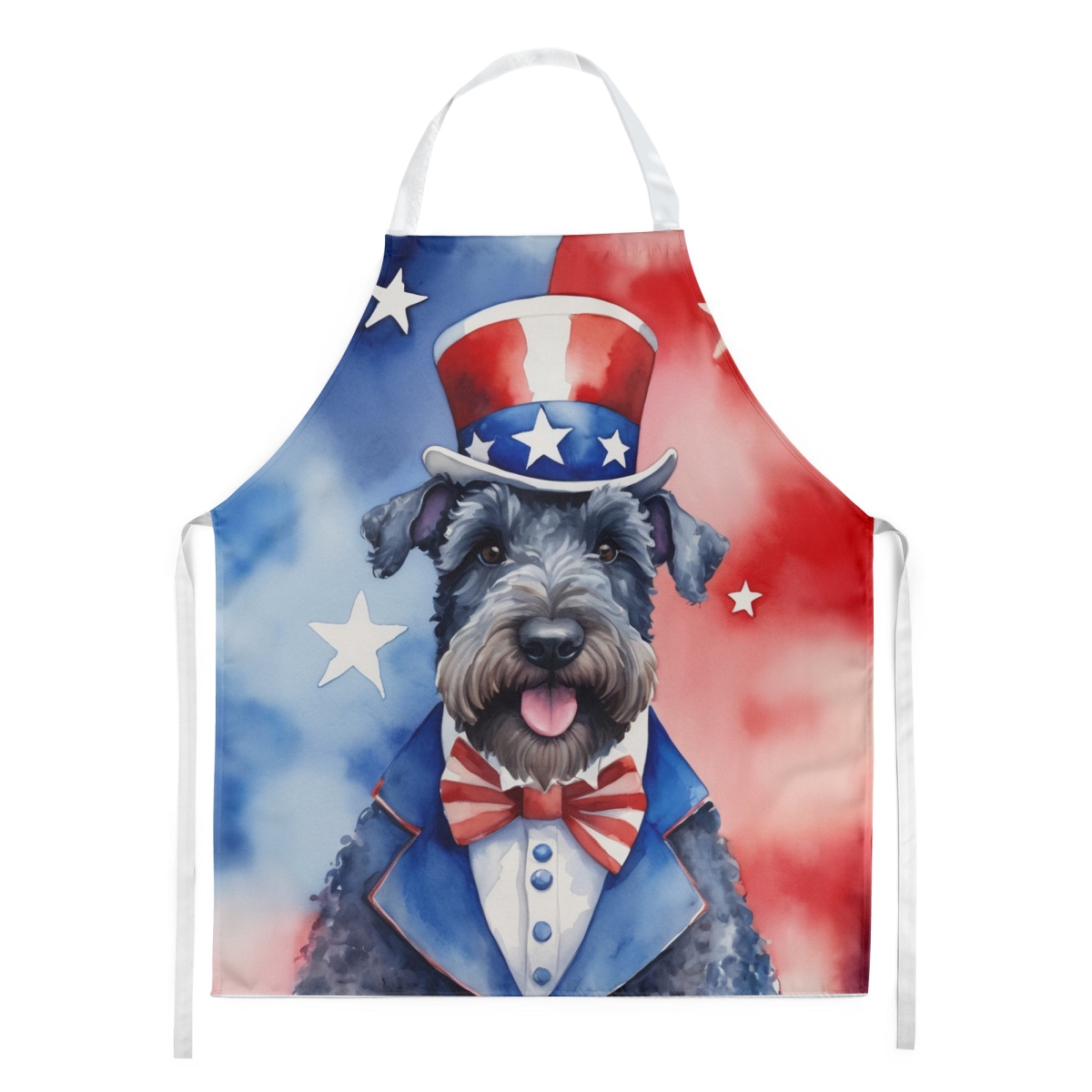 Picture of Carolines Treasures DAC5743APRON 30 x 27 in. Kerry Blue Terrier Patriotic American Apron