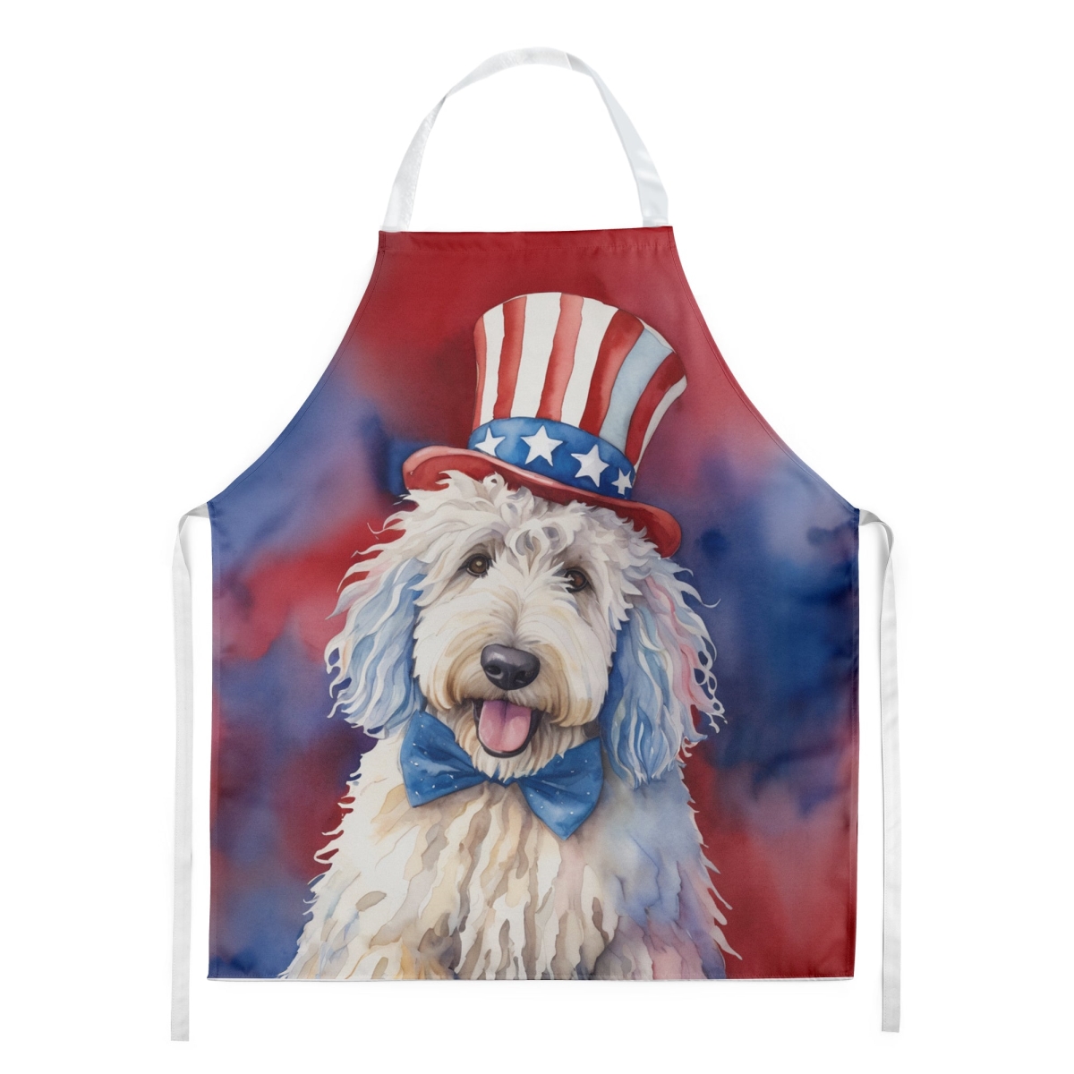 Picture of Carolines Treasures DAC5744APRON 30 x 27 in. Komondor Patriotic American Apron