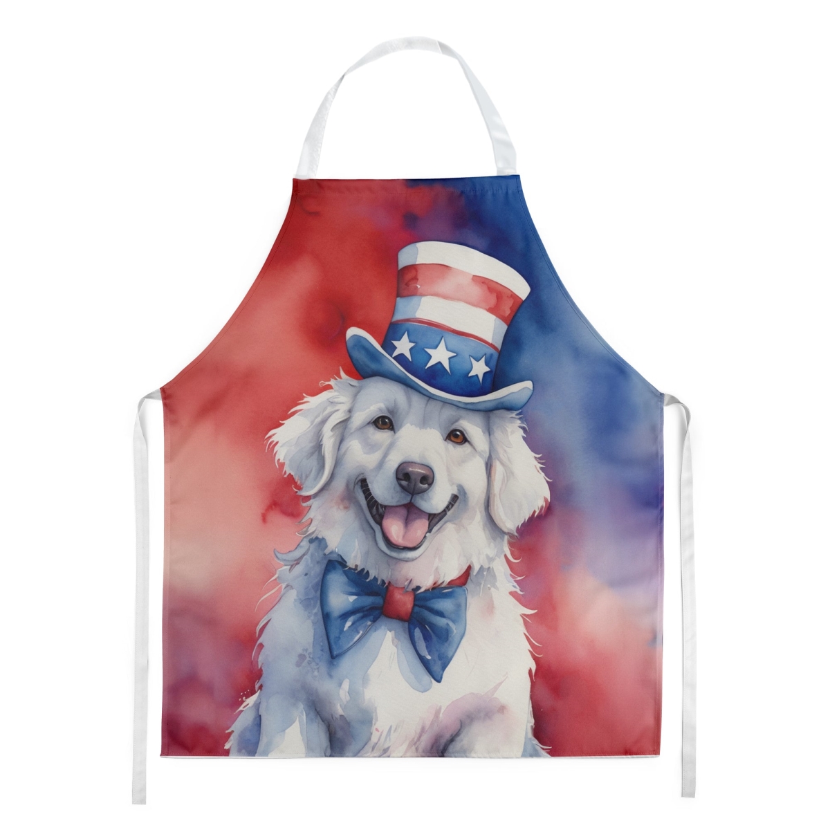 Picture of Carolines Treasures DAC5745APRON 30 x 27 in. Kuvasz Patriotic American Apron