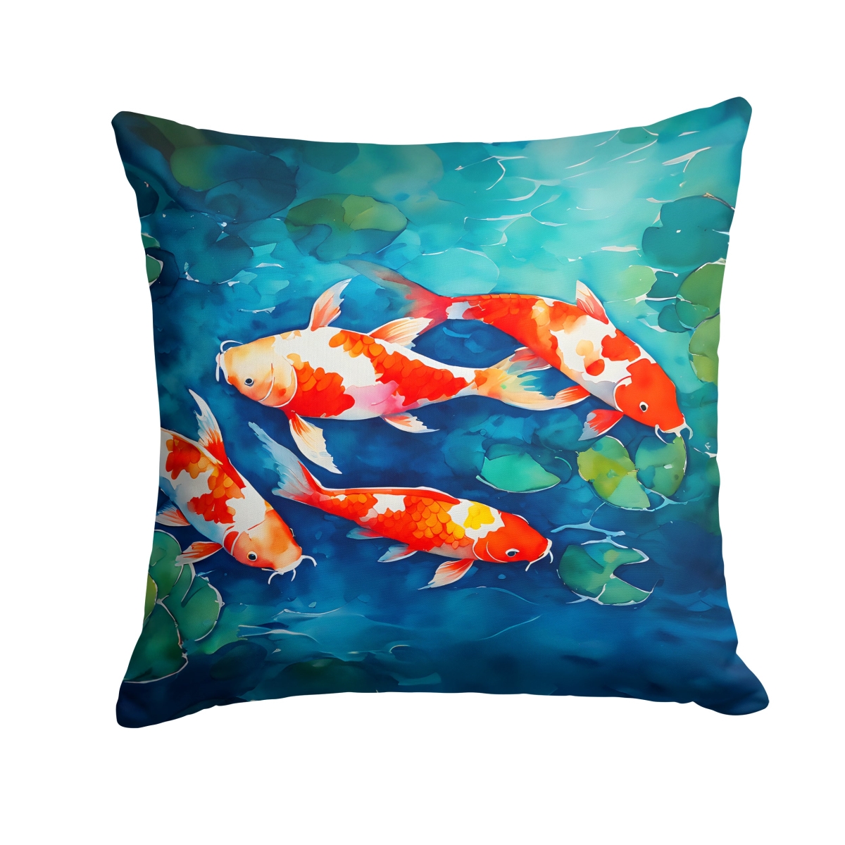 DAC2800PW1414 14 x 14 in. Koi Fish Throw Pillow