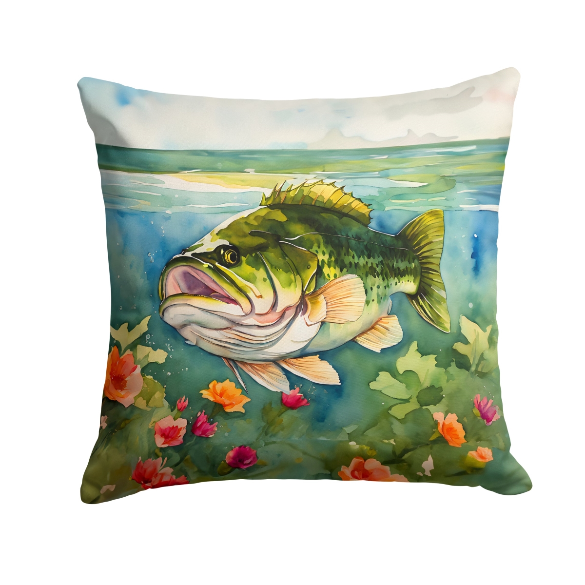 DAC2802PW1414 14 x 14 in. Largemouth Bass Throw Pillow