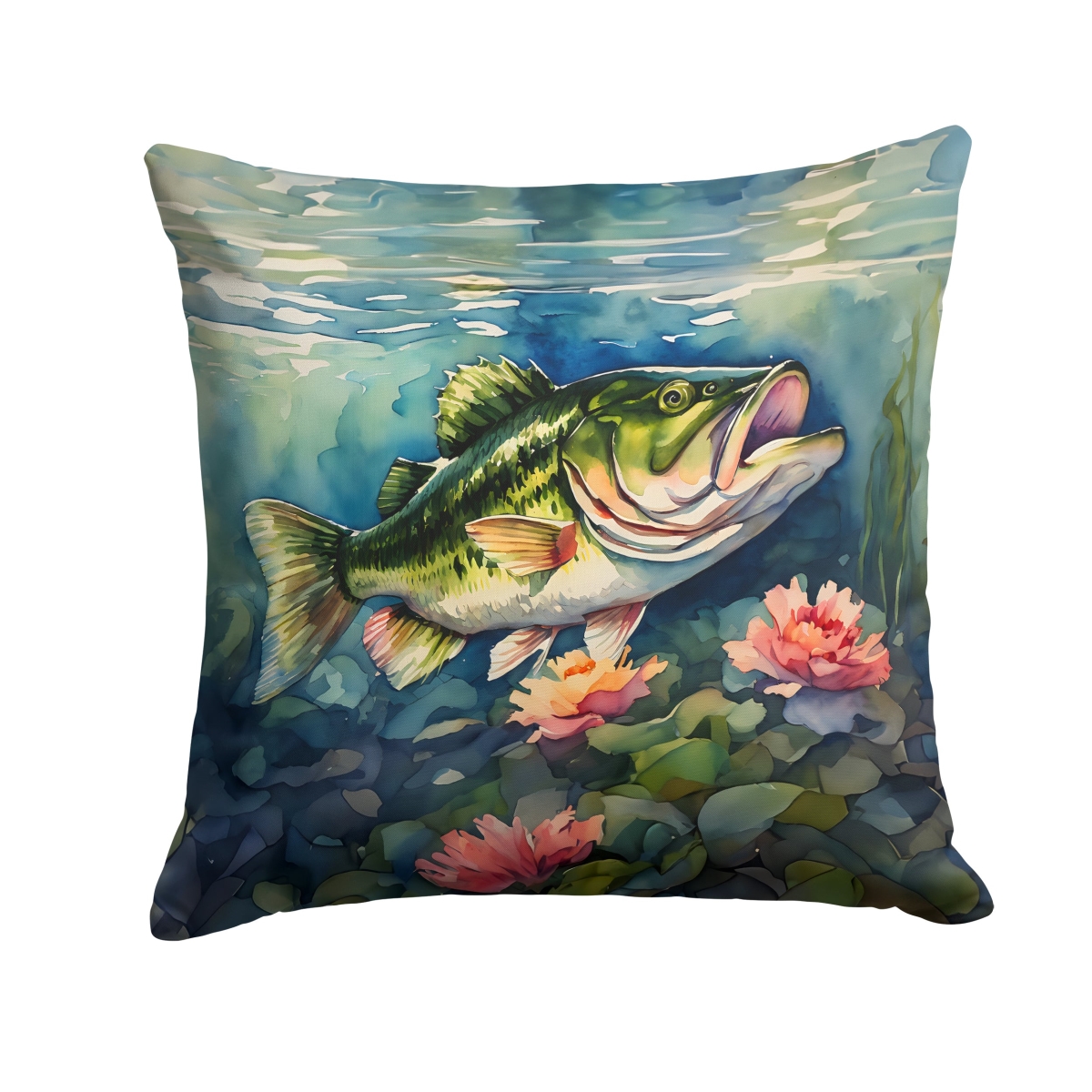 DAC2803PW1414 14 x 14 in. Largemouth Bass Throw Pillow