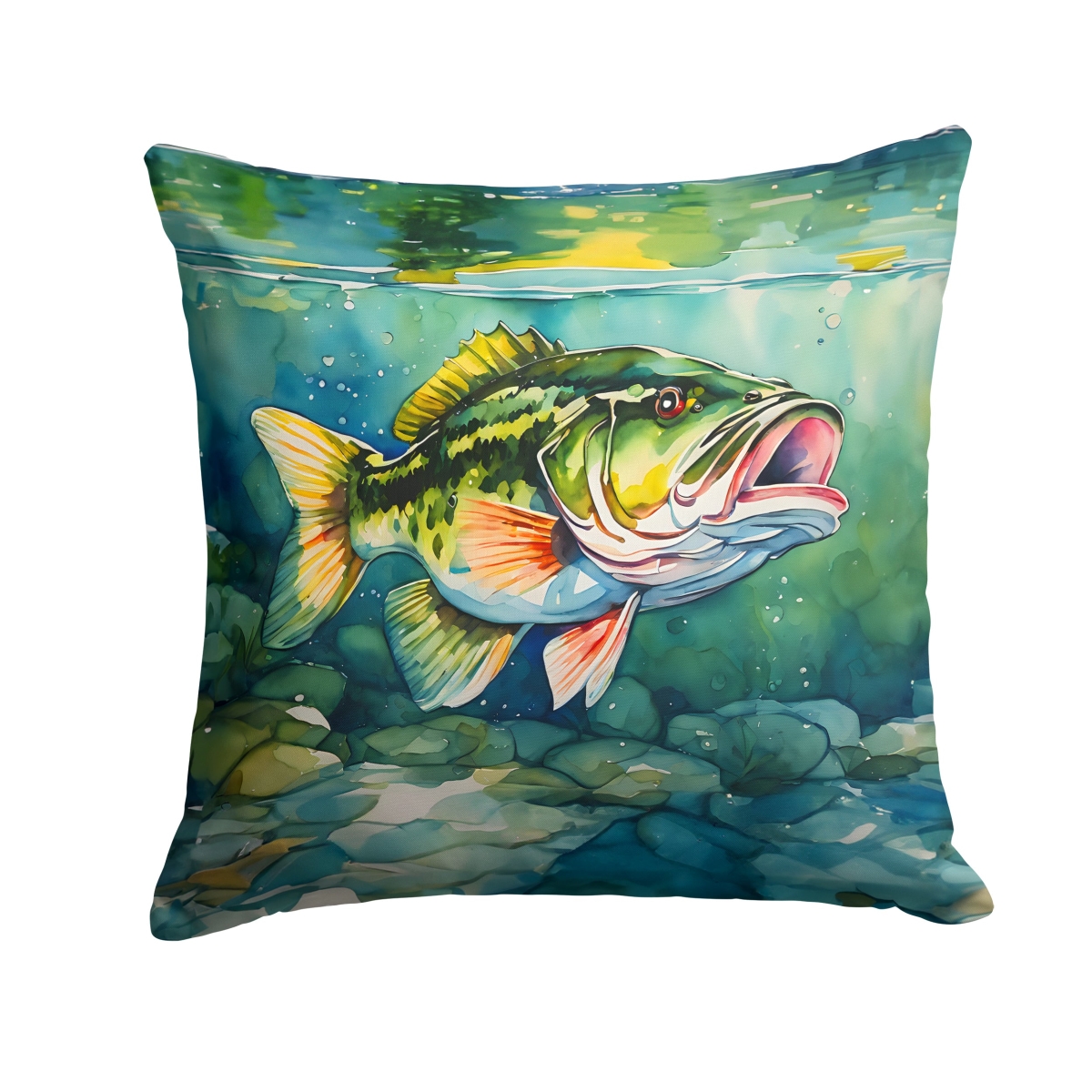 DAC2804PW1414 14 x 14 in. Largemouth Bass Throw Pillow