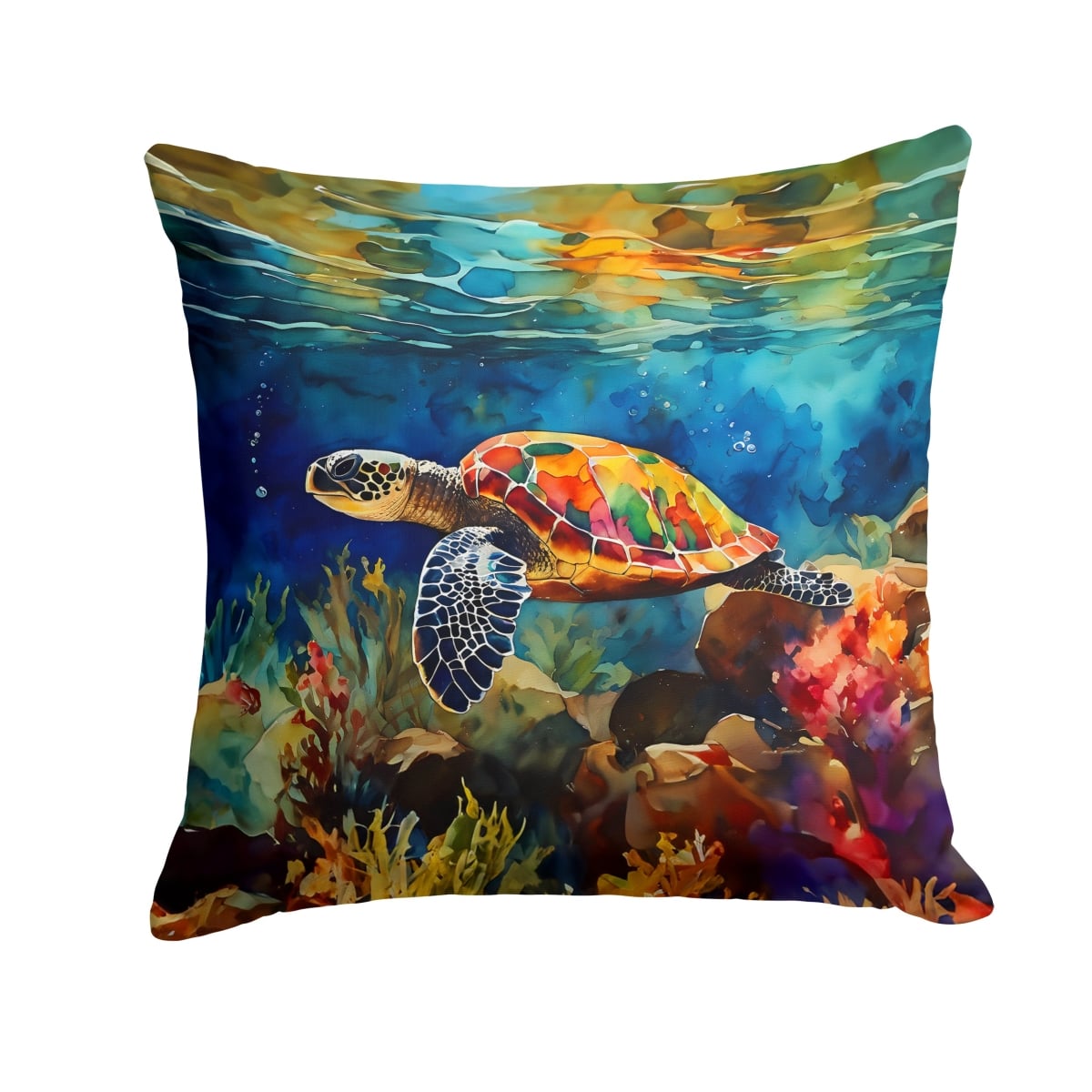 DAC2808PW1414 14 x 14 in. Loggerhead Sea Turtle Throw Pillow