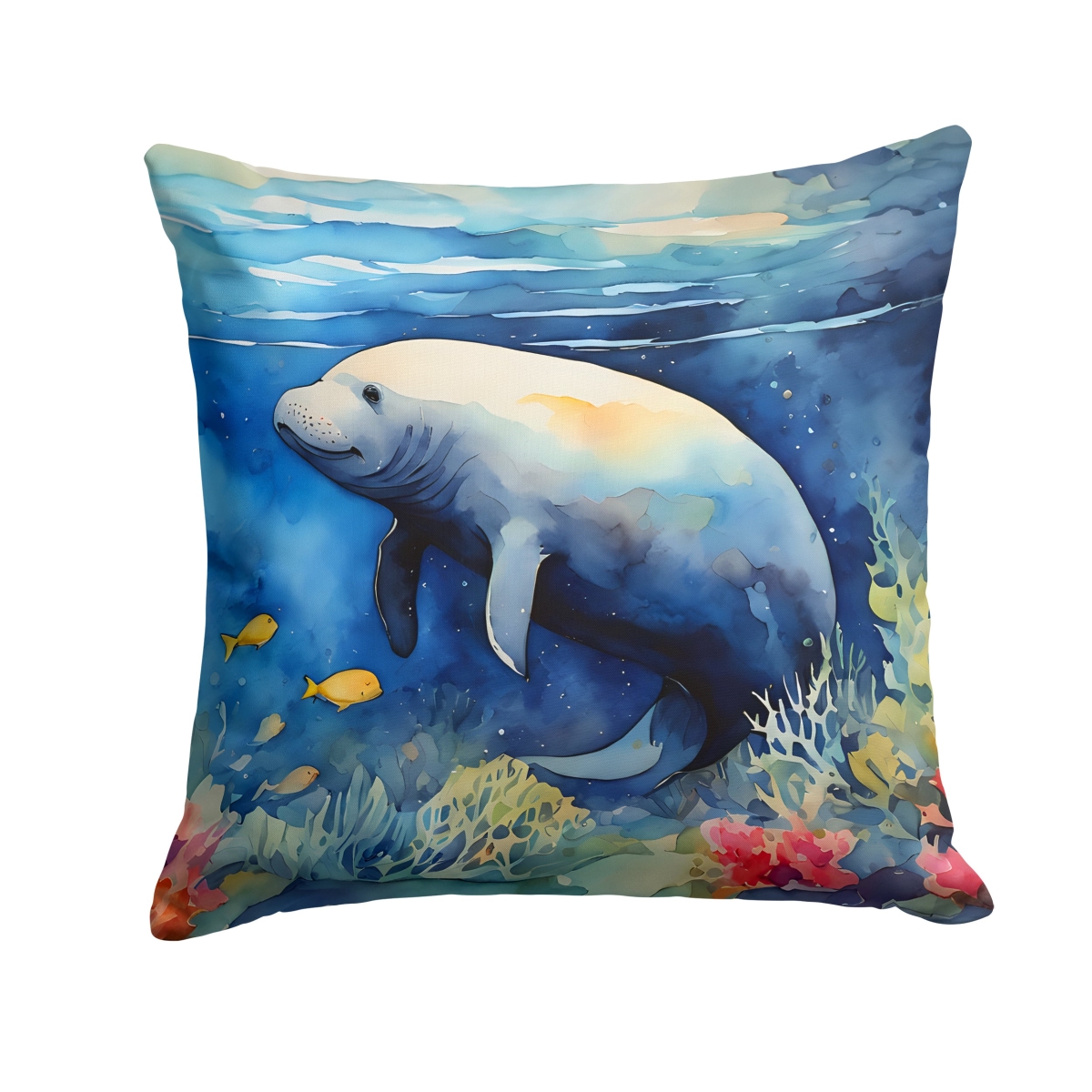 DAC2811PW1414 14 x 14 in. Manatee Throw Pillow