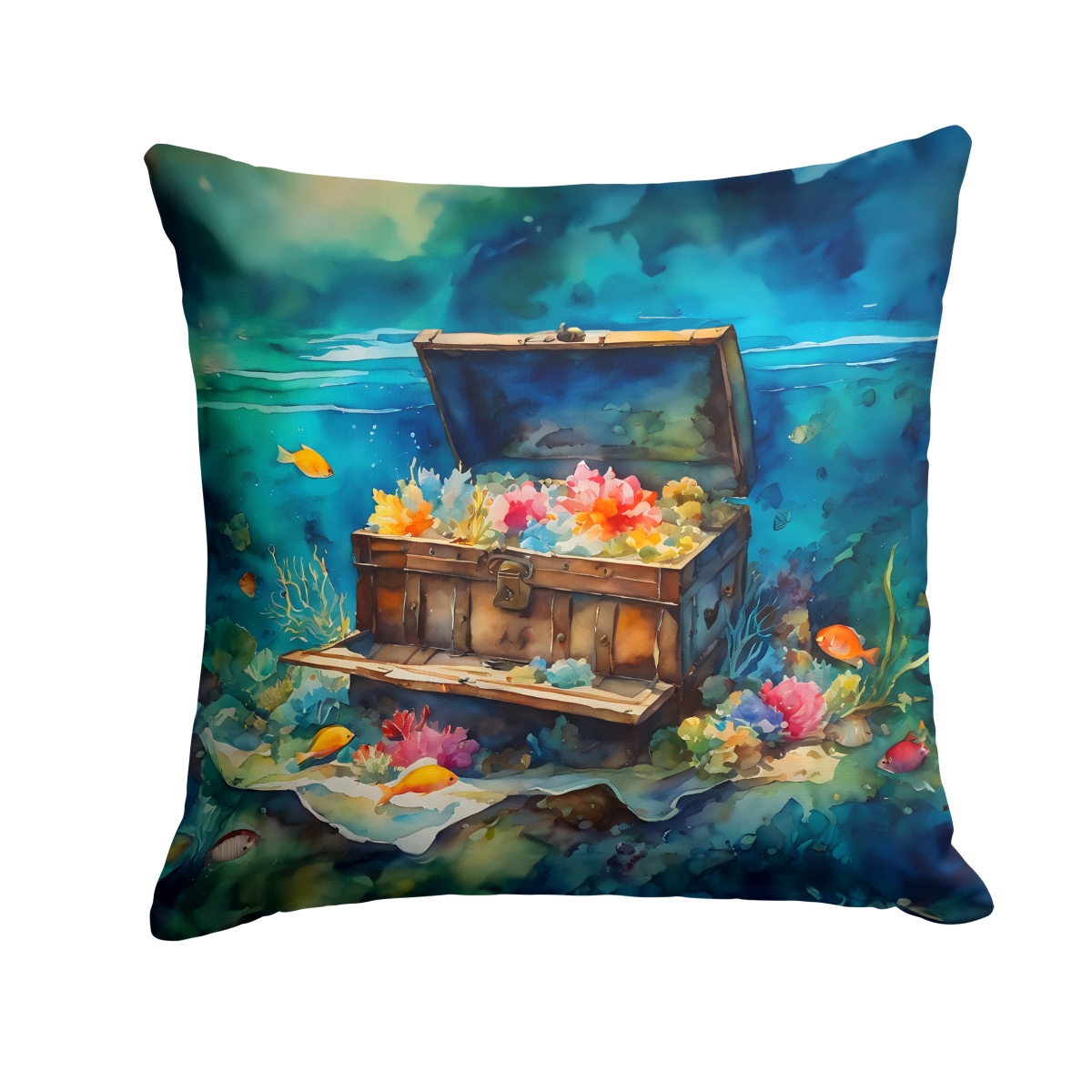 DAC2838PW1414 14 x 14 in. Treasure Chest Throw Pillow