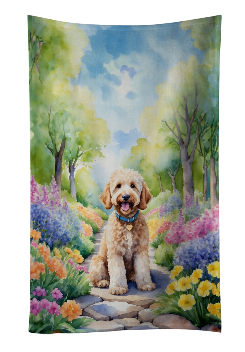 DAC6638KTWL 25 x 15 in. Goldendoodle Spring Path Kitchen Towel