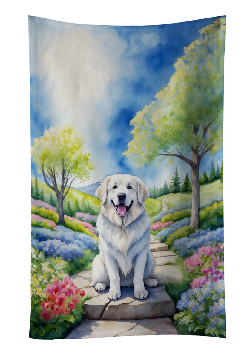 DAC6645KTWL 25 x 15 in. Great Pyrenees Spring Path Kitchen Towel