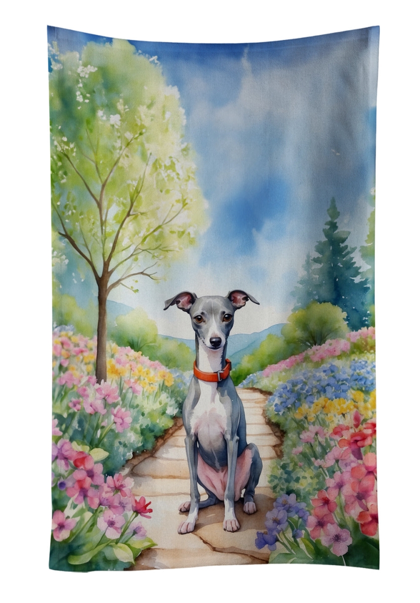 DAC6652KTWL 25 x 15 in. Italian Greyhound Spring Path Kitchen Towel
