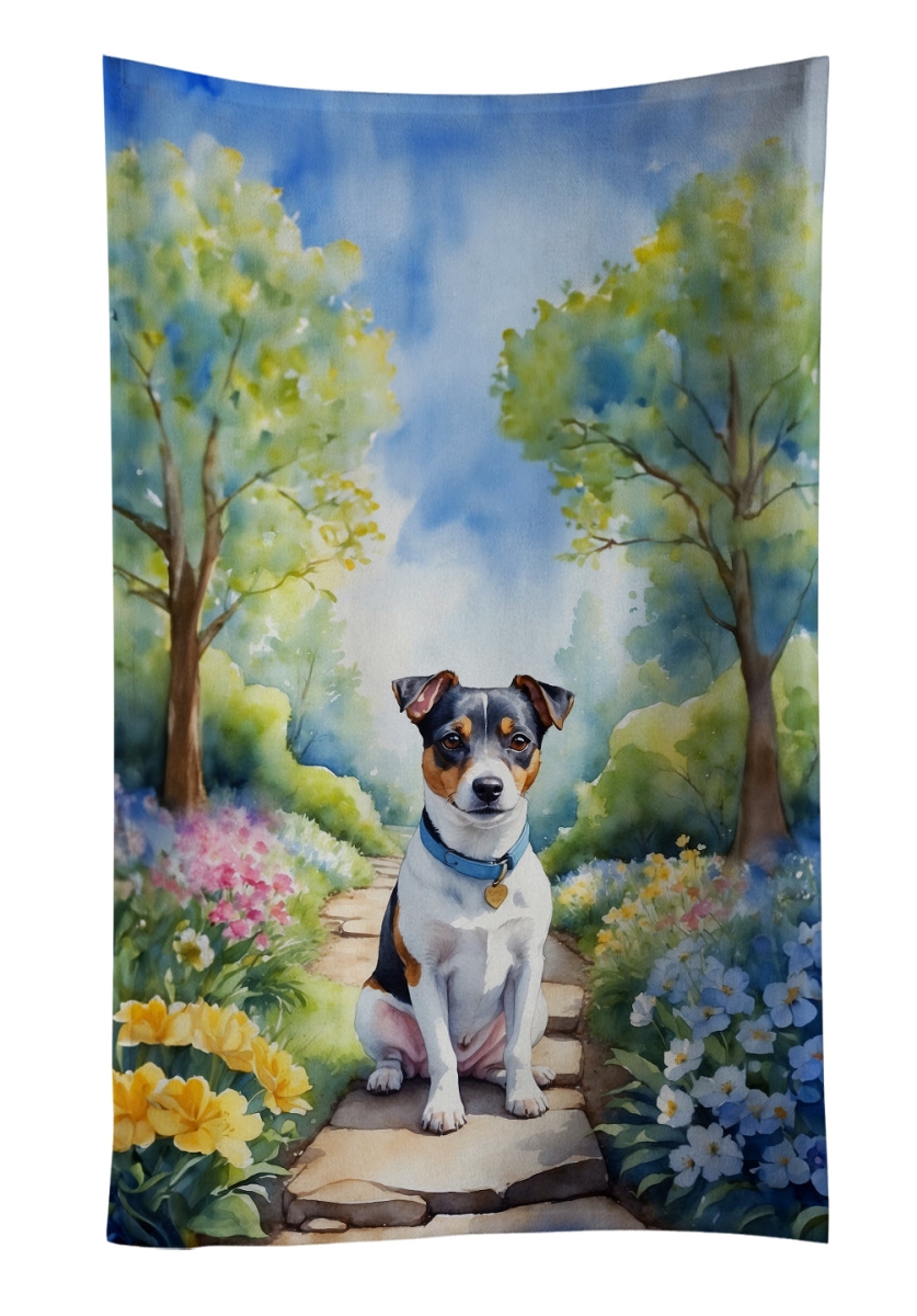 DAC6653KTWL 25 x 15 in. Jack Russell Terrier Spring Path Kitchen Towel