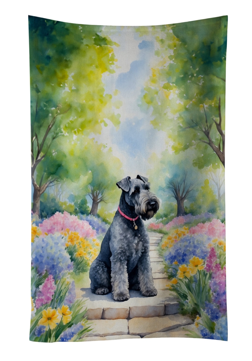 DAC6657KTWL 25 x 15 in. Kerry Blue Terrier Spring Path Kitchen Towel