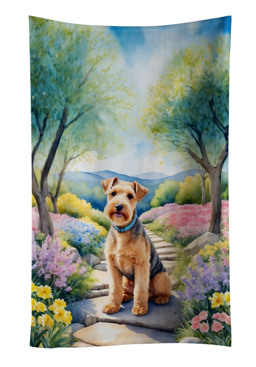 DAC6665KTWL 25 x 15 in. Lakeland Terrier Spring Path Kitchen Towel