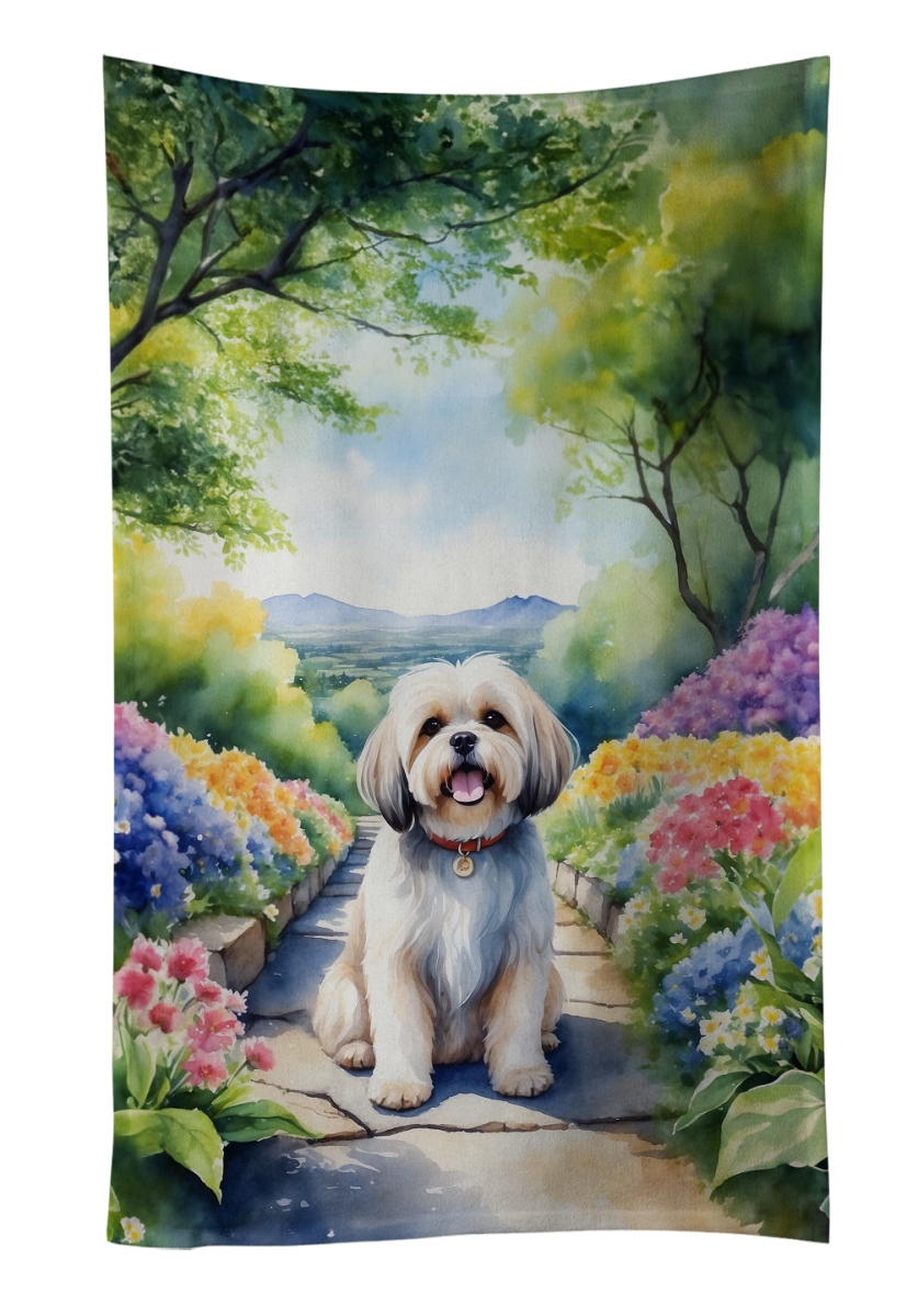 DAC6667KTWL 25 x 15 in. Lhasa Apso Spring Path Kitchen Towel