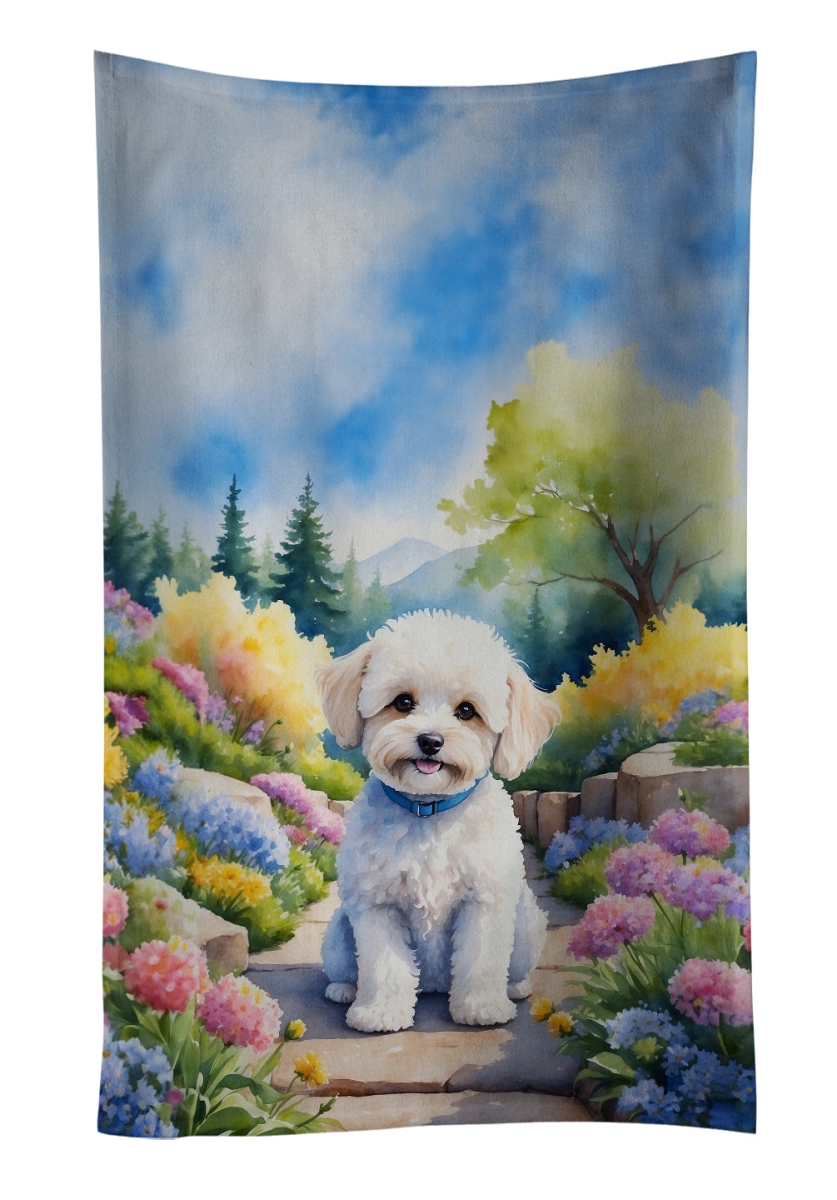 DAC6669KTWL 25 x 15 in. Maltipoo Spring Path Kitchen Towel